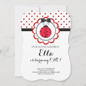 Little Ladybug First Birthday Party Invitation Kaart (Voorkant)