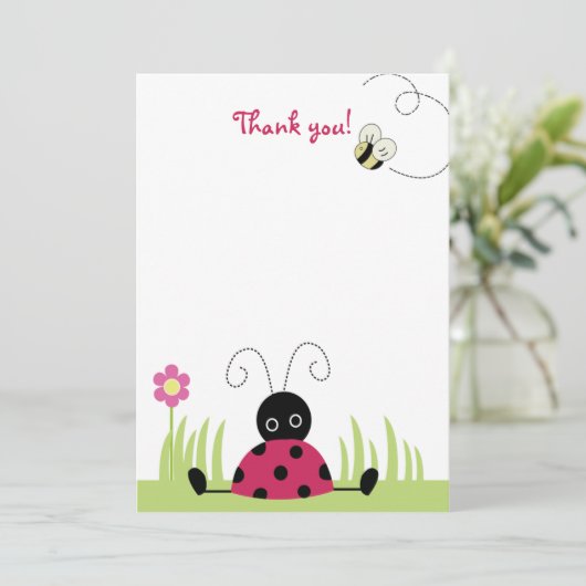 Little Ladybug Flat Bedankt voor je briefkaarten (Staand voorkant)