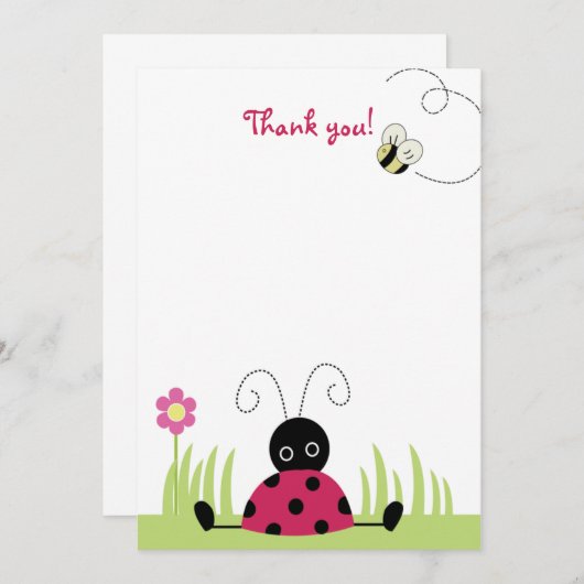 Little Ladybug Flat Bedankt voor je briefkaarten (Voorkant / Achterkant)