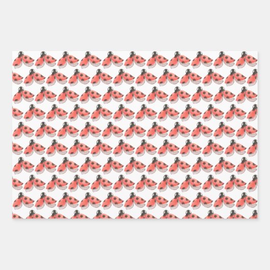 Little Ladybug Floral Waterverf drie Pack Inpakpapier Vel (Voorkant 3)