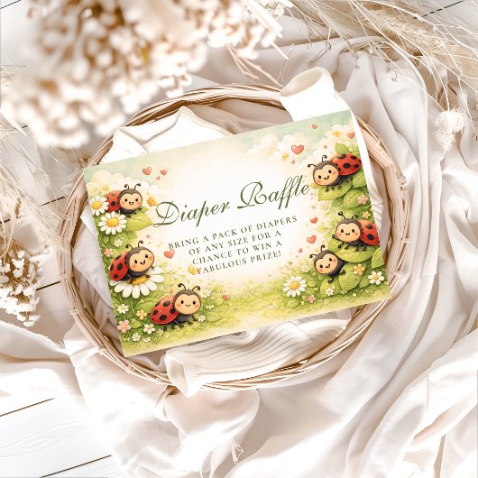 Little Ladybug Garden Celebration Diapper Raffle Informatiekaartje