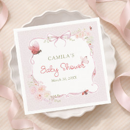 Little Ladybug Garden Girl Baby Shower Servet