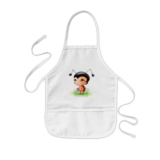 Little Ladybug Girl Apron Kinder Schort (Voorkant)