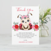 Little Ladybug Girl Baby shower Bedankt (Staand voorkant)