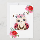 Little Ladybug Girl Baby shower Bedankt (Achterkant)