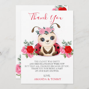 Little Ladybug Girl Baby shower Bedankt