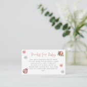 Little Ladybug Girl Baby shower Boeken voor Baby Informatiekaartje (Staand voorkant)
