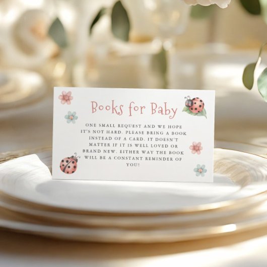Little Ladybug Girl Baby shower Boeken voor Baby Informatiekaartje
