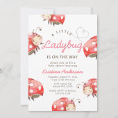 Little Ladybug Girl Baby shower Kaart (Voorkant)