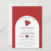 Little Ladybug Girl Baby shower Uitnodiging