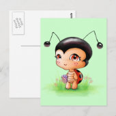 Little Ladybug Girl Briefkaart (Voorkant / Achterkant)