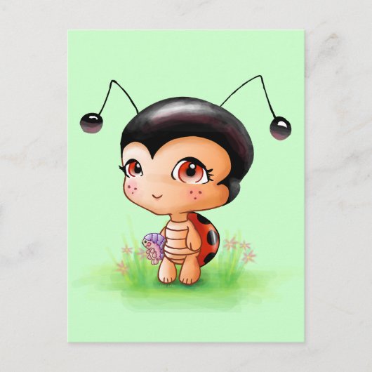Little Ladybug Girl Briefkaart (Voorkant)
