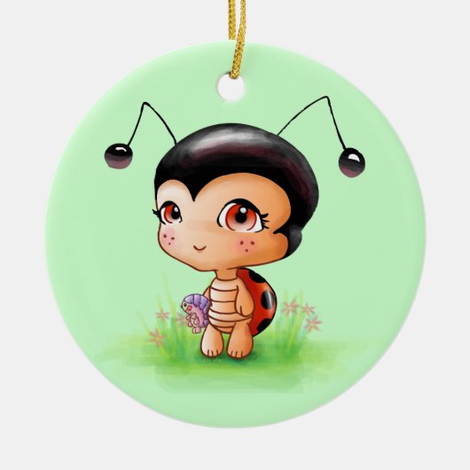 Little Ladybug Girl Ornament (Voorkant)