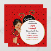 Little Ladybug Girl Red Dot Kaart (Voorkant / Achterkant)