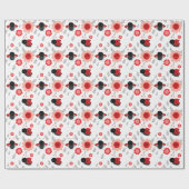 Little Ladybug Happy Birthday Custom Name Cadeaupapier (Vlak)