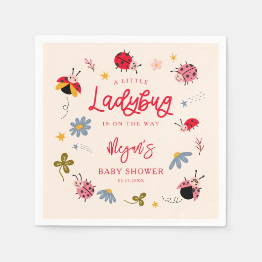 Little Ladybug Insect Baby shower Servet (Voorkant)