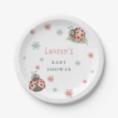 Little Ladybug Insect Girl Baby shower Papieren Bordje (Voorkant)
