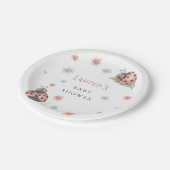 Little Ladybug Insect Girl Baby shower Papieren Bordje (Gekanteld)