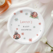 Little Ladybug Insect Girl Baby shower Papieren Bordje
