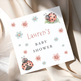 Little Ladybug Insect Girl Baby shower Servet