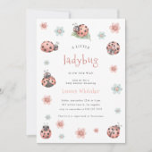 Little Ladybug is op weg naar het Baby shower van  Kaart (Voorkant)
