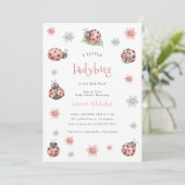 Little Ladybug is op weg naar het Baby shower van  Kaart (Staand voorkant)