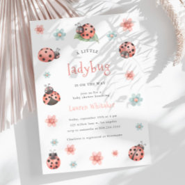Little Ladybug is op weg naar het Baby shower van  Kaart