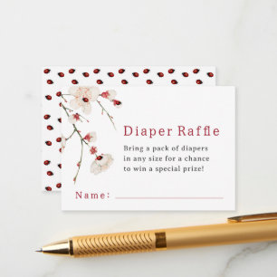 Little Ladybug Luier Raffle Baby shower Informatiekaartje