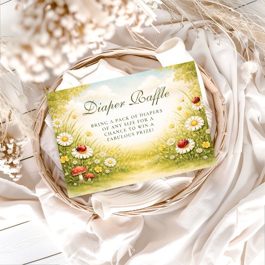 Little Ladybug Meadow Celebration Diapper Raffle Informatiekaartje