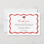 Little Ladybug Meisje Verjaardagsfeestje Dank u Bedankkaart (Voorkant)