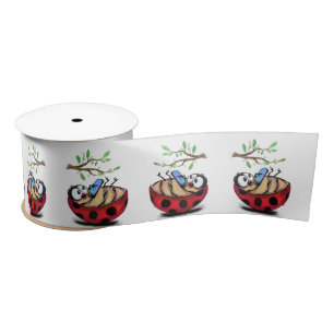 Little Ladybug met Phone Ribbon Spring Satijnen Lint