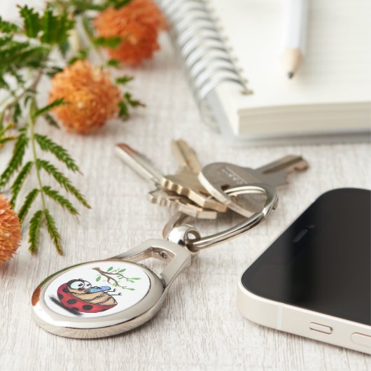 Little Ladybug met Phone Sleutelhanger Gift (Zijkant)