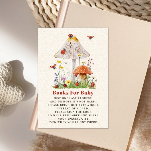 Little Ladybug Mushroom Baby shower Boekaanvraag Kaart