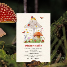 Little Ladybug Mushroom Baby shower Luier Raffle