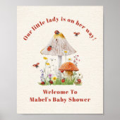 Little Ladybug Mushroom Baby shower Welkom Poster (Voorkant)