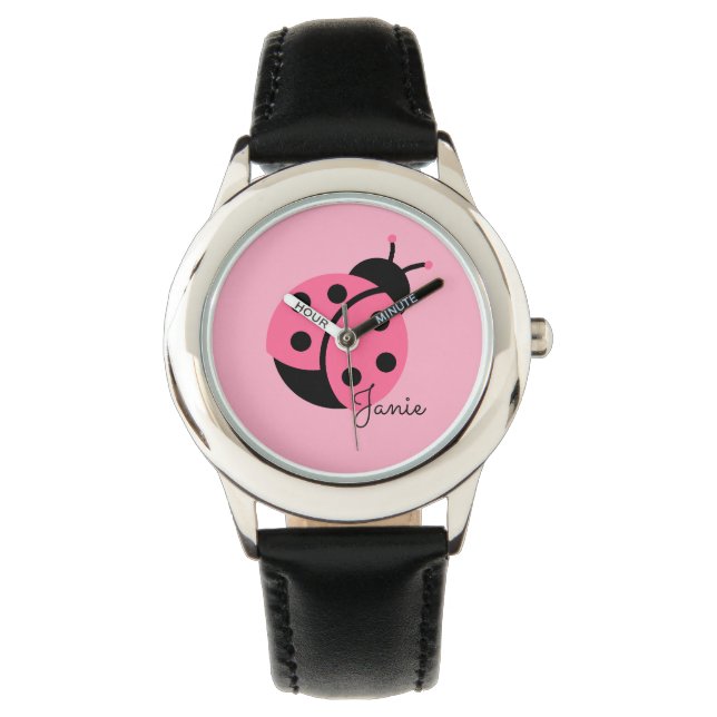 'Little Ladybug' Personalized girl watch Horloge (Voorkant)