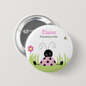 Little Ladybug Pink NAME TAG Personalized Button (Voorkant /achterkant)