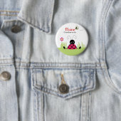 Little Ladybug Red NAME TAG Personalized Button (In situ)