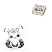 Little Ladybug Red Pink Floral Girl Baby shower Rubberstempel (Gestempeld)