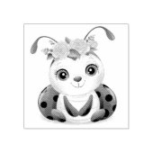Little Ladybug Red Pink Floral Girl Baby shower Rubberstempel (Afrduk)