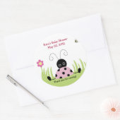 Little Ladybug (roze) Baby shower Favor Sticker (Envelop)