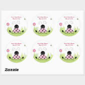 Little Ladybug (roze) Baby shower Favor Sticker (Vel)