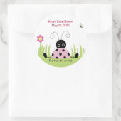 Little Ladybug (roze) Baby shower Favor Sticker (Tas)