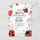 Little Ladybug Spring Baby shower Diapper Raffle Informatiekaartje (Voorkant)