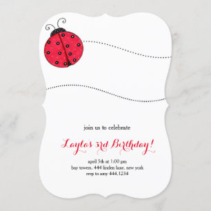 Little Ladybug-uitnodiging voor verjaardagsfeest Kaart
