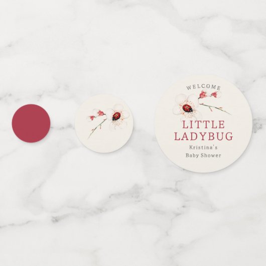 Little LadyBug Wildflower Baby shower Confetti (Achterkanten)
