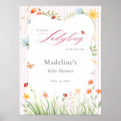 Little Ladybug Wildflower Baby Shower Welcome Poster (Voorkant)