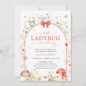 Little Ladybug Wildflower Garden Baby shower Kaart (Voorkant)