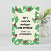 Little Ladybugs Kinderverjaardagsfeestje Kaart (Staand voorkant)