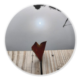 Little Lake Heart Love Leaf Keramische Knop